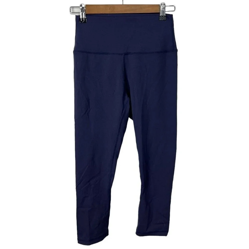 Zyia Active Navy Blue High Waist Leggings Size 6-8 Stretch Women’s